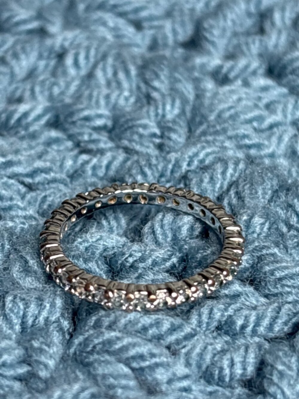 Clear Rhinestone Silvertone Ring Size 7.5 - Picture 3 of 3